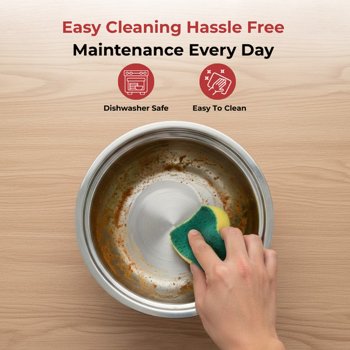 विनोद स्टेनलेस स्टील मोंटेरो इंसुलेटेड कैसरोल ग्लास लिड और स्टील नॉब के साथ | क्षमता 900 मिली