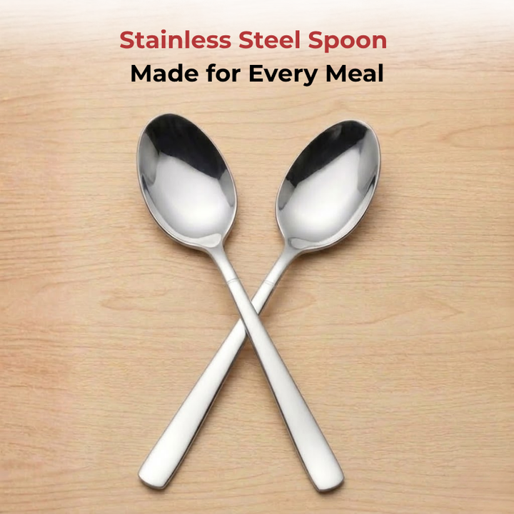 VINOD Aero Stainless Steel Dessert Spoon Set of 12-Piece, Heavy Gauge Steel, Mirror Finish, Rust Free, Tough Strong & Durable