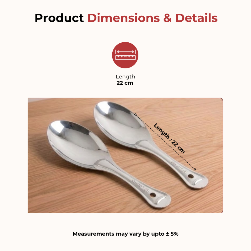 Vinod stainless steel rice server / rice spoon / rice chamcha set of 2, 22 cm, product view 11