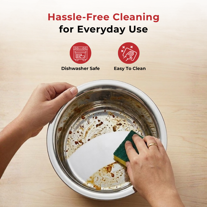 Vinod Stainless Steel Induction Friendly Flat Bottom Cooking Tope With 1.5mm Thickness | 18 Gauge Durable Steel  3 Pcs | Capacity 1400ml, 1800ml and 2300ml | No 11 to 13