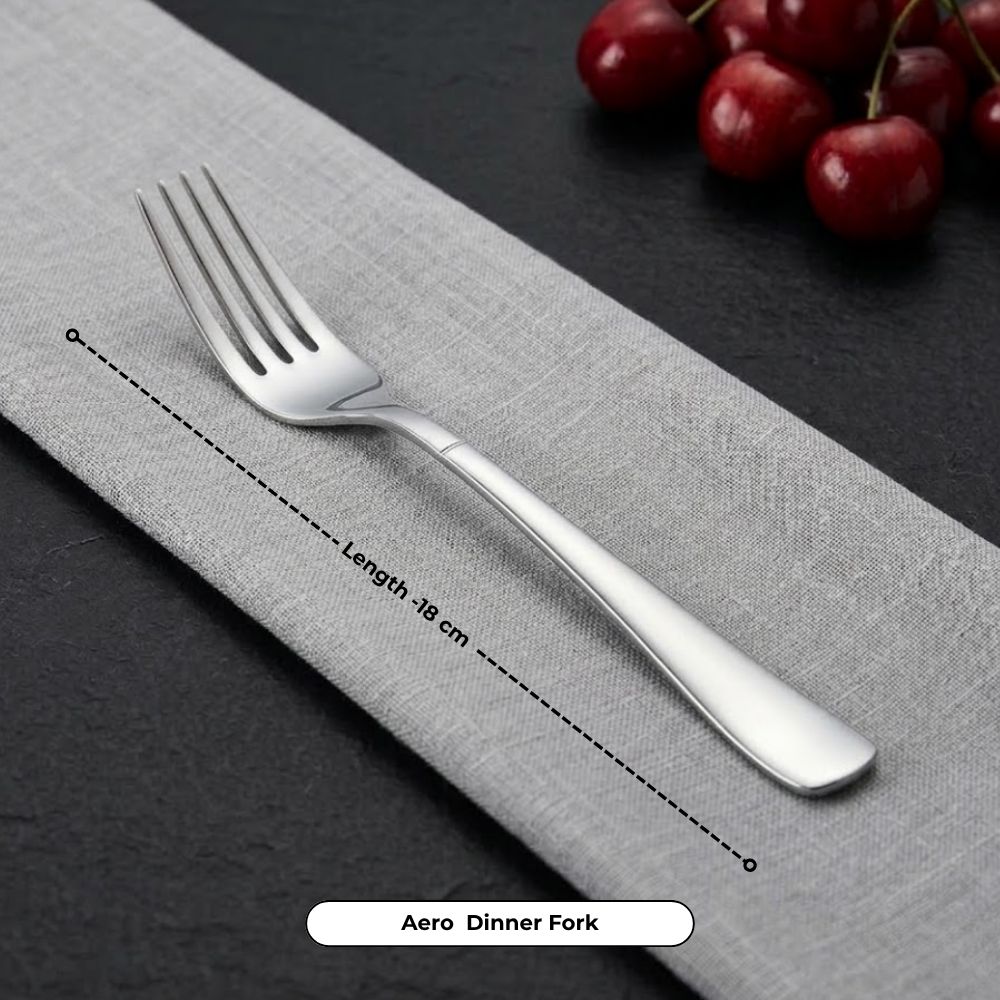 Vinod Stainless Steel Aero Cutlery 21 piece set, angled view