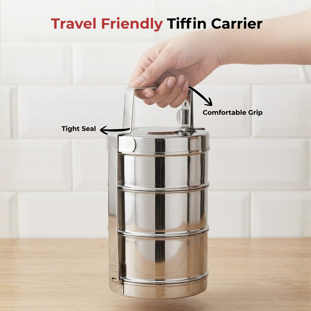 Vinod Bombay Stainless Steel Tiffin 3 Compartment, product view 7
