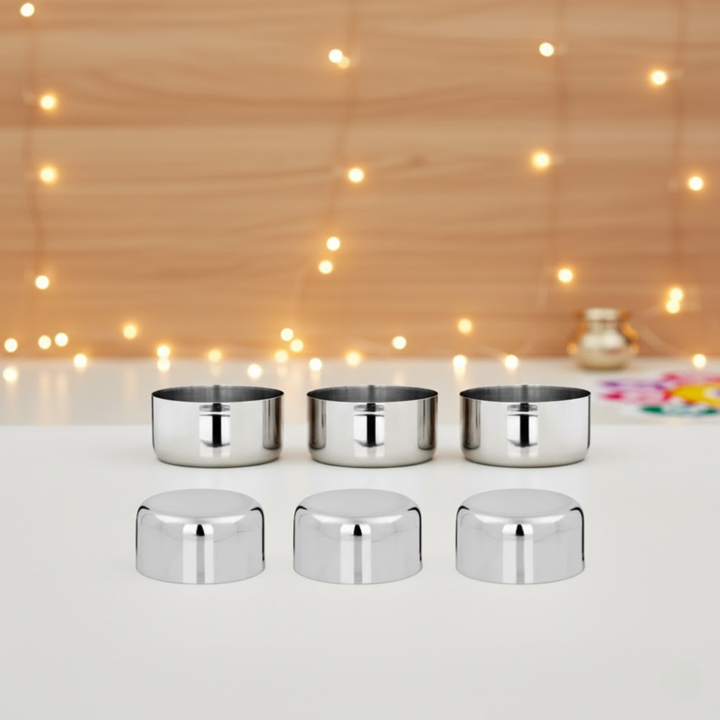 Vinod Stainless Steel Vati / Katori, set of 6 pcs, Capacity 300 ml, No 6