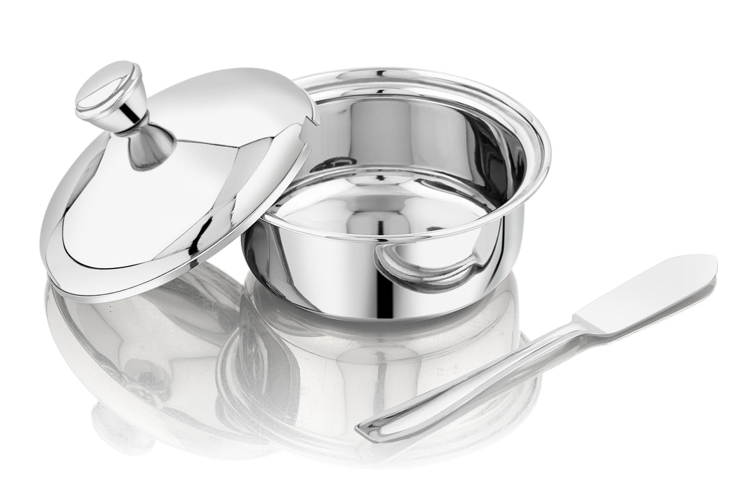 Butter Ina Pot Order Vinod Stainless Steel Butter Pot with Butter Knife | 100 gram