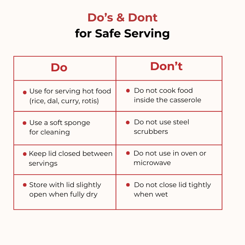 Vinod Stainless Steel Milano Hammered Serving Casserole With Steel Lid & Side Handle - Set of 2 Pcs - 1230 ml & 1630 ml - 16 cm & 18 cm