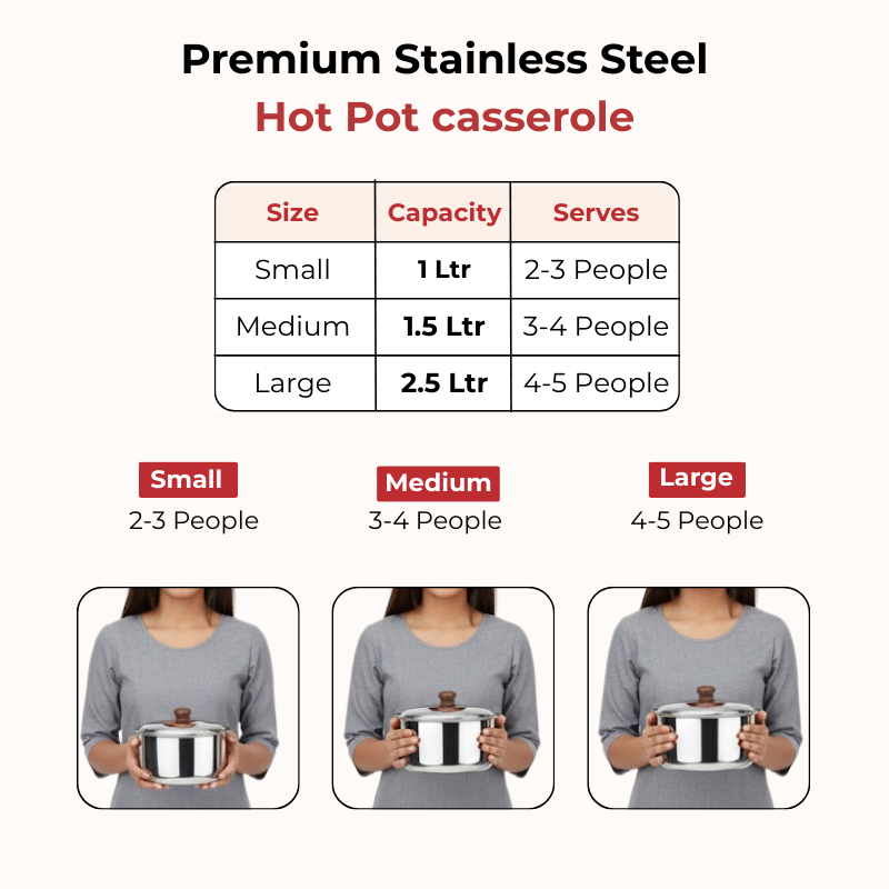 VINOD Stainless Steel Hot Pot 1000 ml with Insulated Body, Highest Grade Stainless Steel, Mirror Finish, Rust Free and Dishwasher Safe