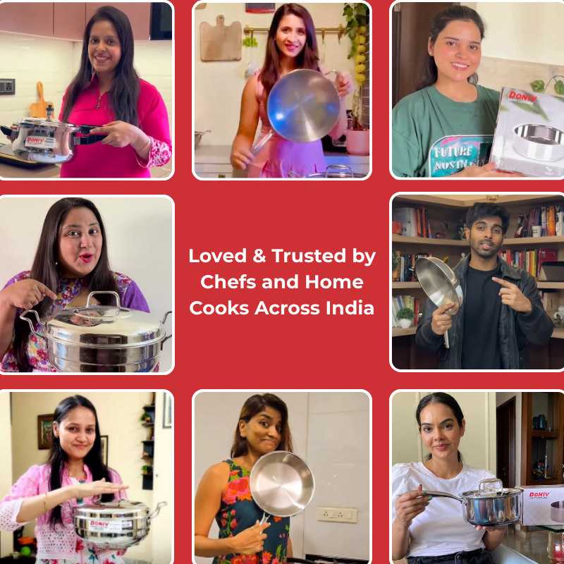 VINOD Doniv Titanium Triply Stainless Steel Kadhai with Steel Lid (24 cm), Capacity 2.60 Liter, Induction Friendly