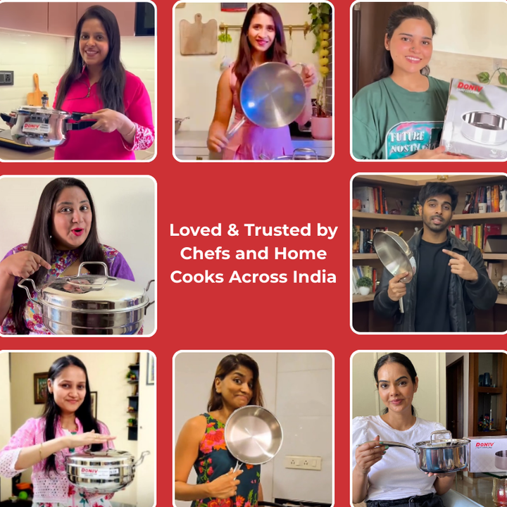 VINOD Doniv Titanium Triply Stainless Steel Kadhai with Steel Lid (24 cm), Capacity 2.60 Liter, Induction Friendly