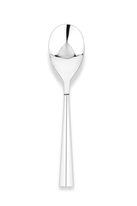 Vinod Aero plain stainless steel serving spoon set of 3, mirror finish, front view