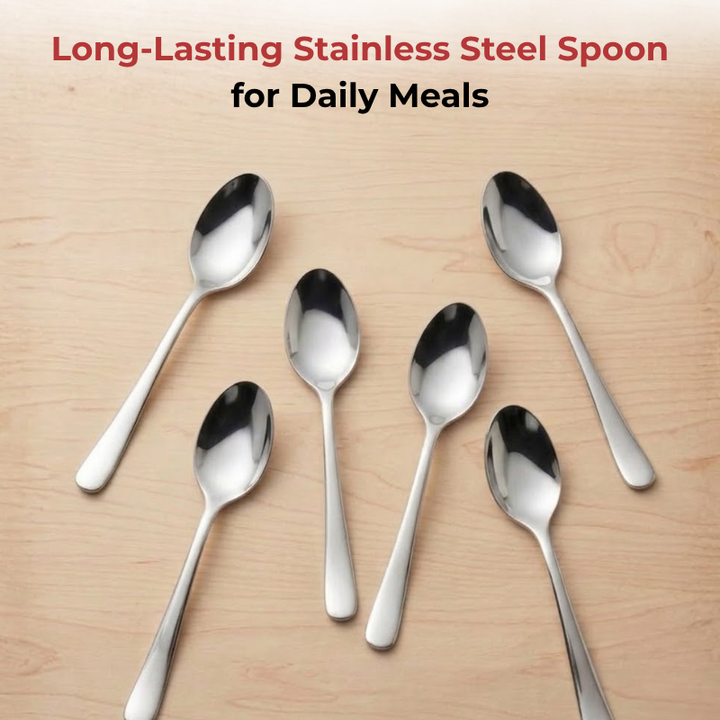 VINOD Decora Stainless Steel Baby Spoon Set of 12-Piece, Heavy Gauge Steel, Mirror Finish, Rust Free, Tough Strong & Durable