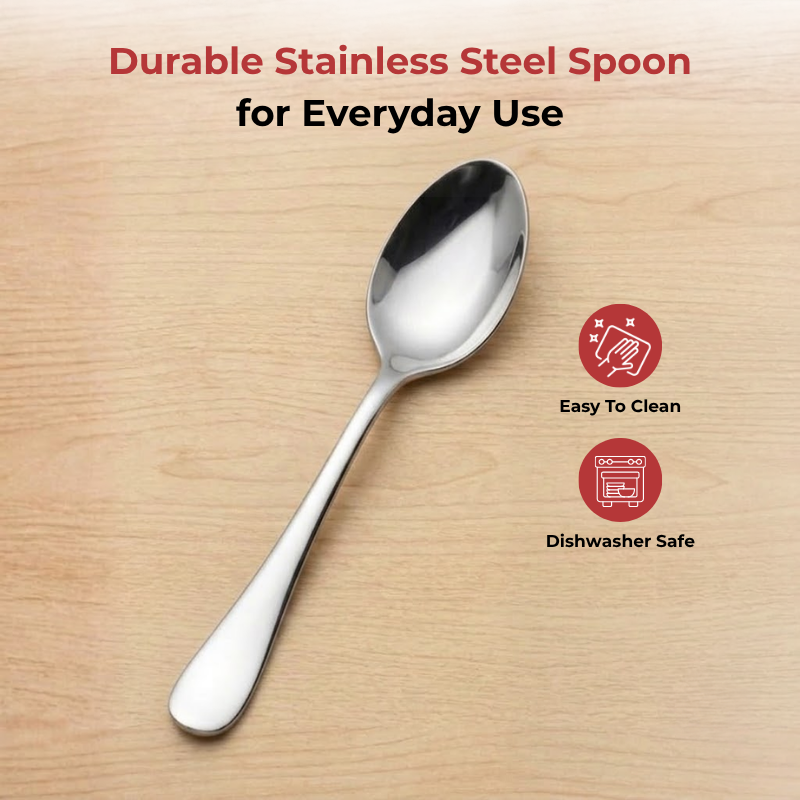 VINOD Decora Stainless Steel Baby Spoon Set of 12-Piece, Heavy Gauge Steel, Mirror Finish, Rust Free, Tough Strong & Durable