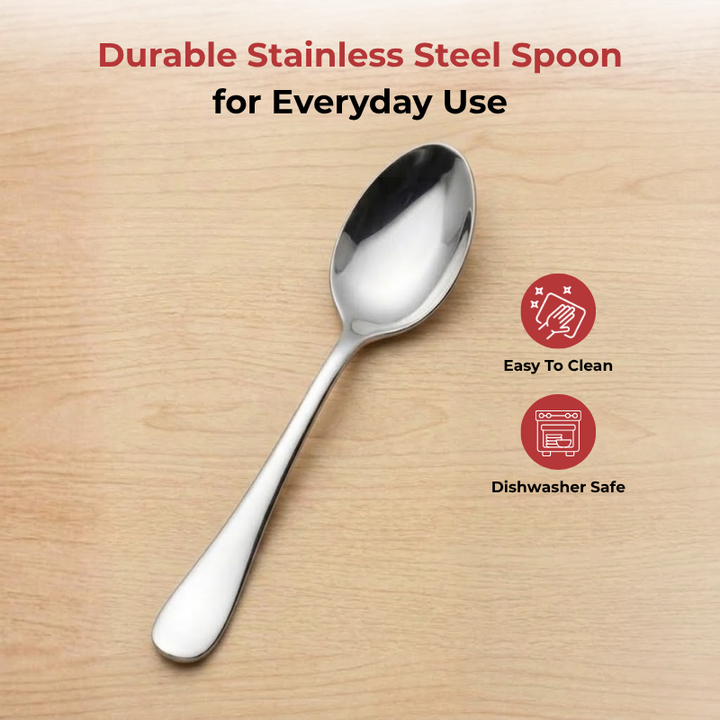VINOD Decora Stainless Steel Baby Spoon Set of 12-Piece, Heavy Gauge Steel, Mirror Finish, Rust Free, Tough Strong & Durable