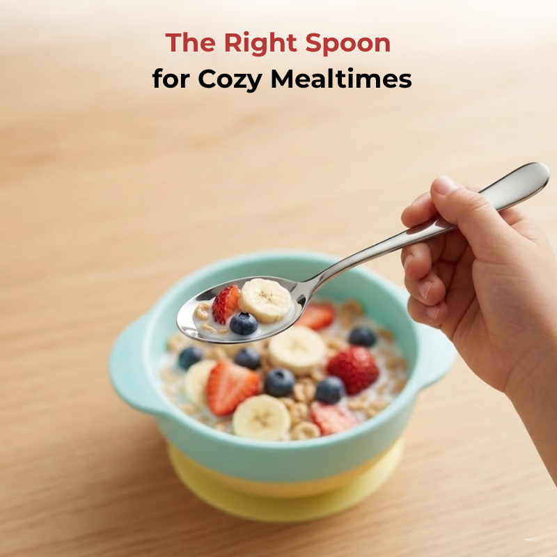 VINOD Decora Stainless Steel Baby Spoon Set of 12-Piece, Heavy Gauge Steel, Mirror Finish, Rust Free, Tough Strong & Durable