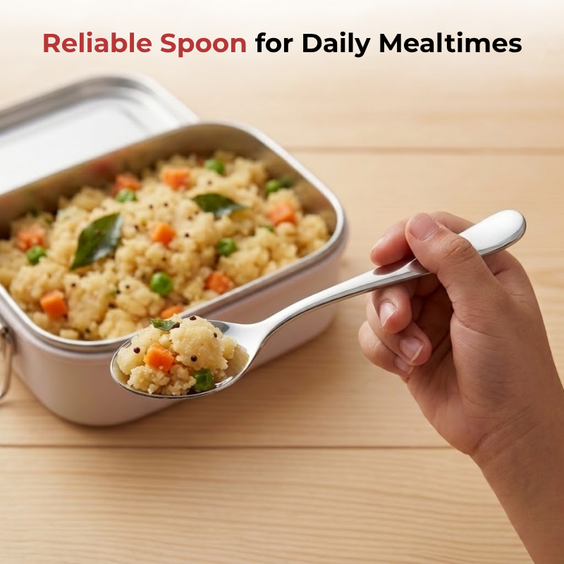 VINOD Decora Stainless Steel Baby Spoon Set of 12-Piece, Heavy Gauge Steel, Mirror Finish, Rust Free, Tough Strong & Durable
