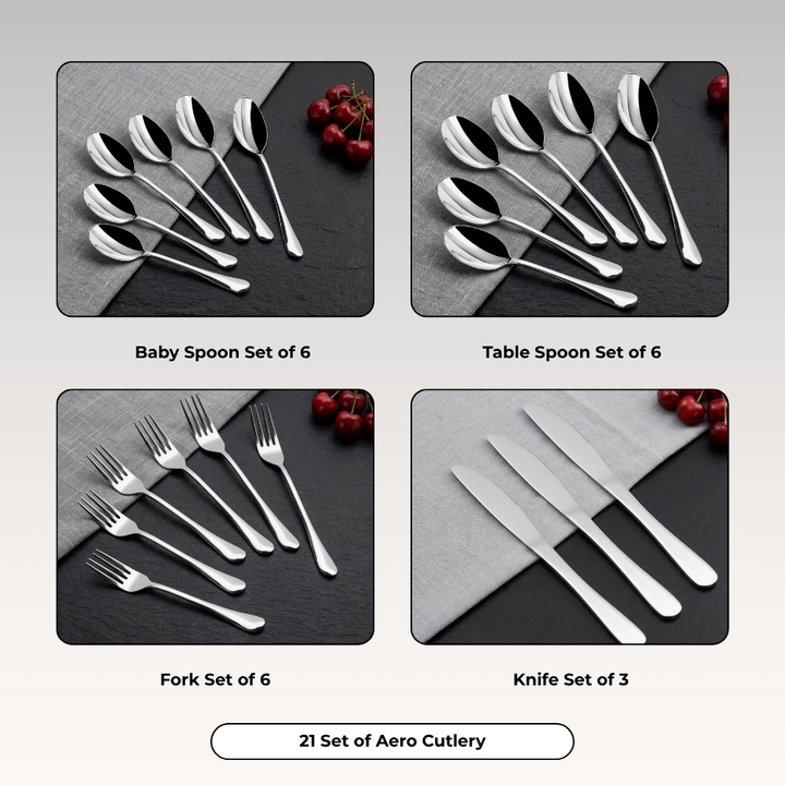 Vinod Stainless Steel Decora Cutlery 21 piece set