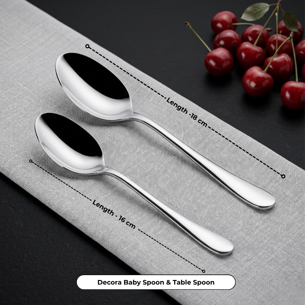 Vinod Stainless Steel Decora Cutlery 21 piece set, top view