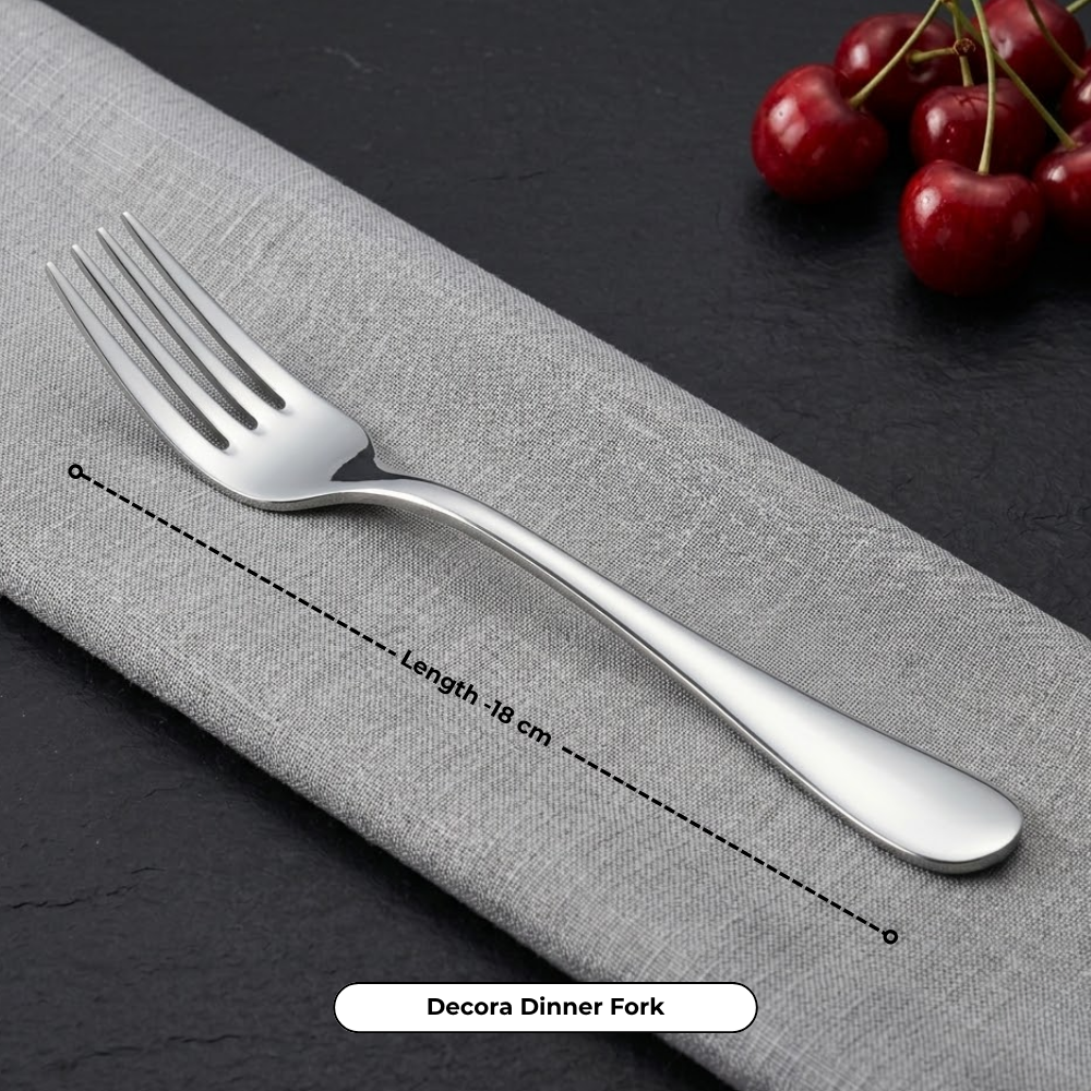 Vinod Stainless Steel Decora Cutlery 21 piece set, close-up detail
