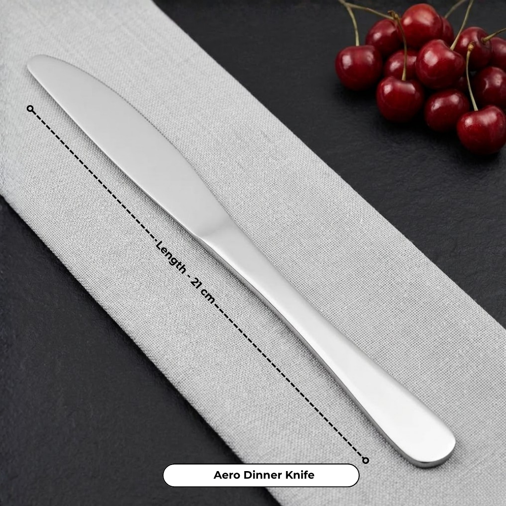 Vinod Stainless Steel Decora Cutlery 21 piece set, angled view