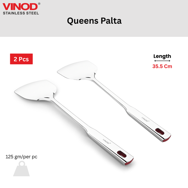 विनोद स्टेनलेस स्टील क्वींस पलटा हेवी गेज स्टील स्पैटुला I 2 का सेट I नंबर 1