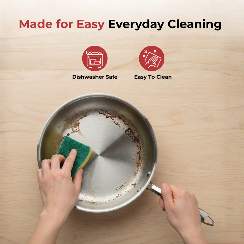 VINOD Doniv Titanium Triply Stainless Steel Fry Pan 20 cms, Induction Friendly