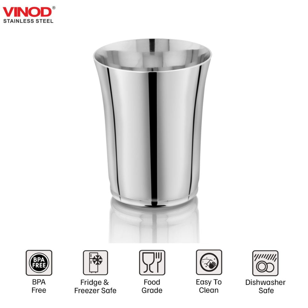 Vinod Alto stainless steel glass set of 6, 400 ml, mirror finish, product view 7