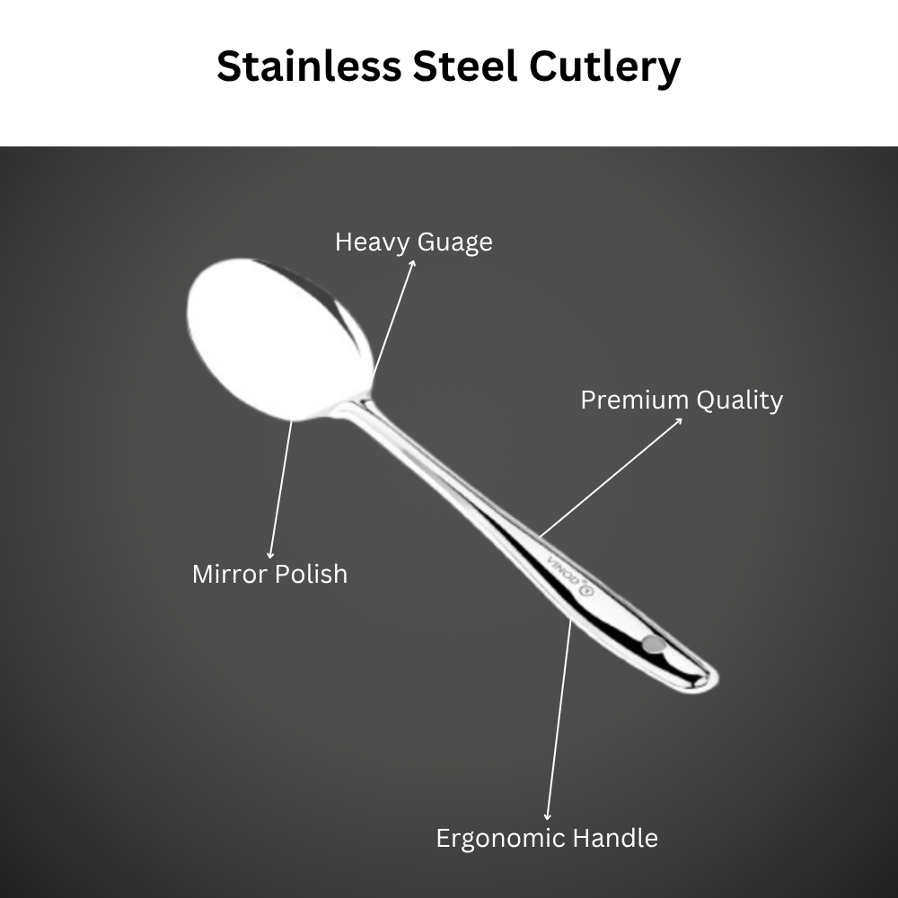विनोद स्टेनलेस स्टील पराठा पलटा 31 सेमी कुकिंग टर्नर चपाती, डोसा, उत्तपम, रोटी और पराठा के लिए फ्लैट प्लेन कुकिंग चम्मच स्टील स्पैटुला I आवश्यक रसोई उपकरण I 2 का सेट I नंबर 1
