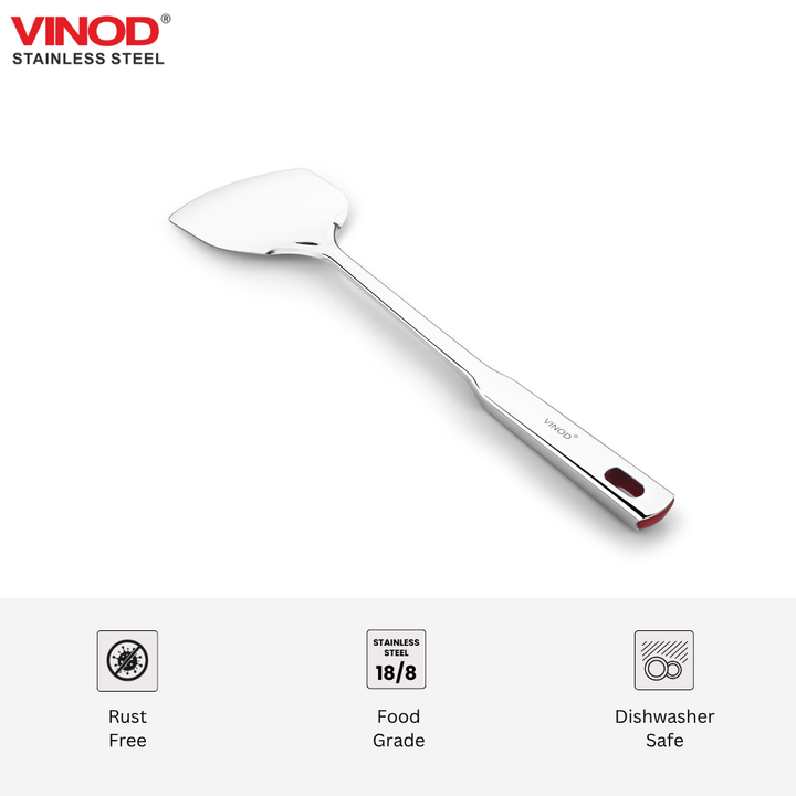 विनोद स्टेनलेस स्टील क्वींस पलटा हेवी गेज स्टील स्पैटुला I 2 का सेट I नंबर 1