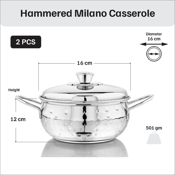 VINOD 51 Pieces Hammered Stainless Steel Dinner Set, Heavy Gauge steel, Tough and Strong, Durable shine, Dishwasher safe and ISI certified