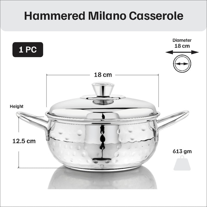 VINOD 51 Pieces Hammered Stainless Steel Dinner Set, Heavy Gauge steel, Tough and Strong, Durable shine, Dishwasher safe and ISI certified
