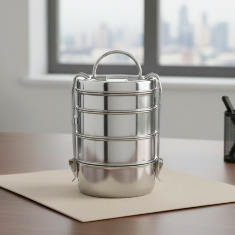 Vinod Stainless Steel Lunch Tiffin Set, front view