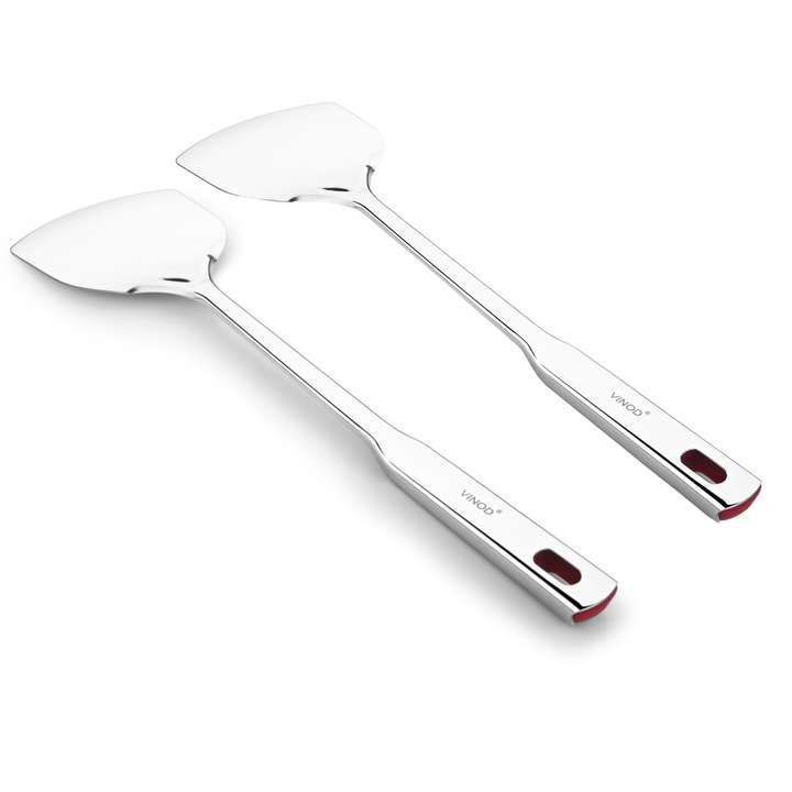 विनोद स्टेनलेस स्टील क्वींस पलटा हेवी गेज स्टील स्पैटुला I 2 का सेट I नंबर 1