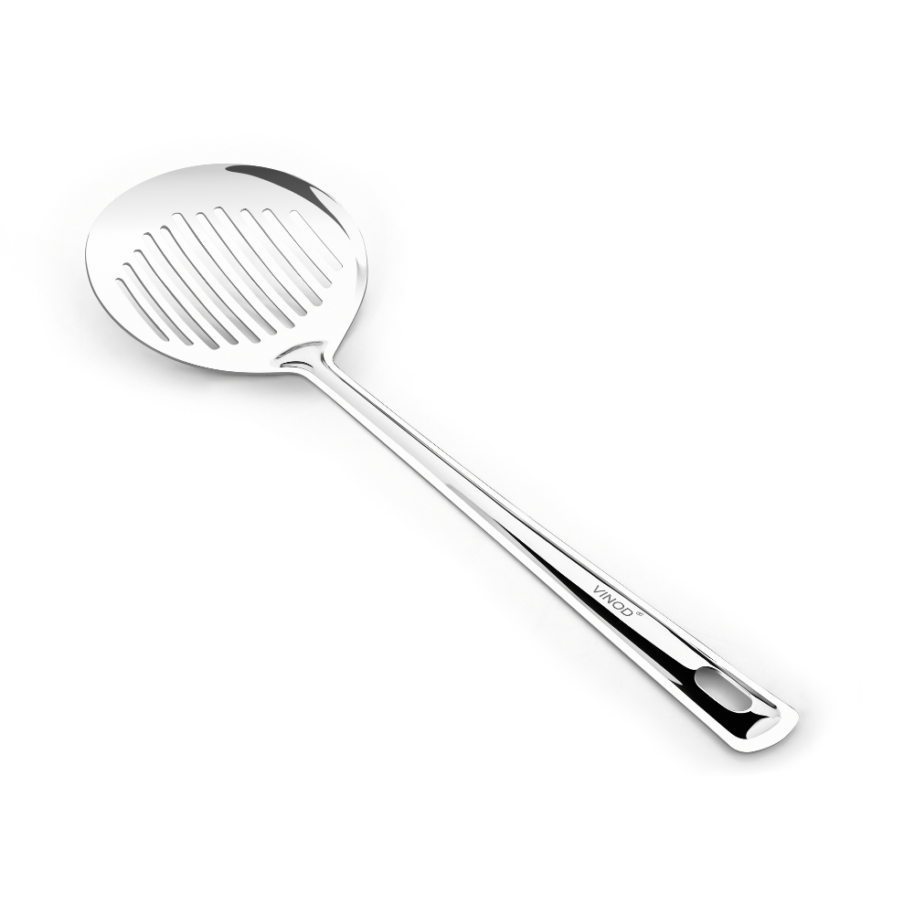Vinod Stainless Steel Blue Ribbon Skimmer Spoon for Frying I Set of 2 I no. 1