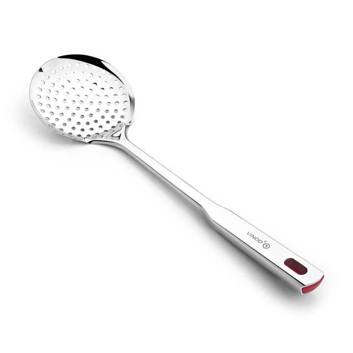 विनोद स्टेनलेस स्टील क्वींस छिद्रित स्किमर हैवी गेज स्ट्रेनर, झारा 36.5 सेमी I 2 का सेट I नंबर 1