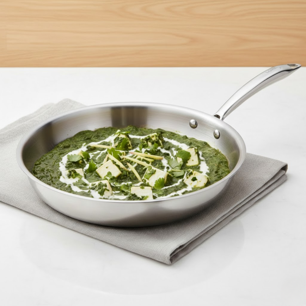 VINOD Doniv Titanium Triply Stainless Steel Fry Pan 24 cms, Induction Friendly