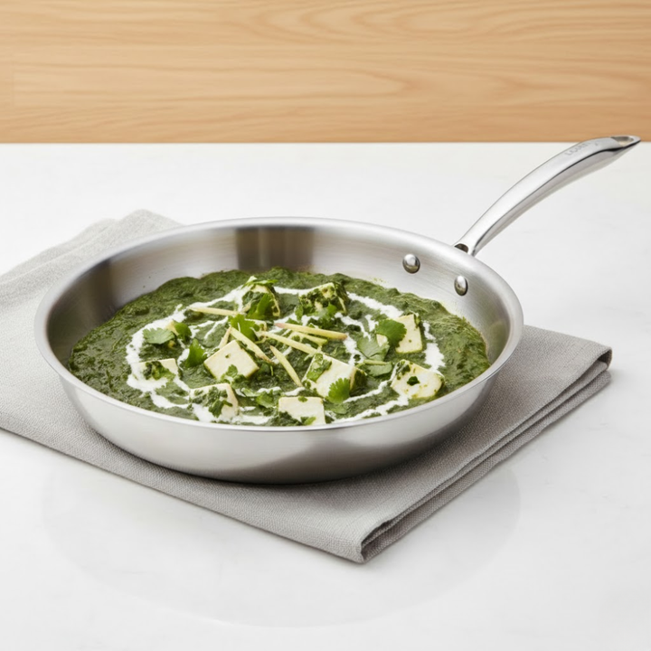 VINOD Doniv Titanium Triply Stainless Steel Fry Pan 24 cms, Induction Friendly