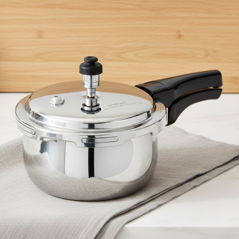 Vinod Doniv Titanium Triply Stainless Steel Pressure Cookers, front view