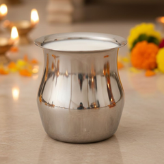 VINOD Stainless Steel Shagun Kalash 500 ml Capacity with Highest Grade Steel, Mirror Finish and Fine Finished edges (No 8)