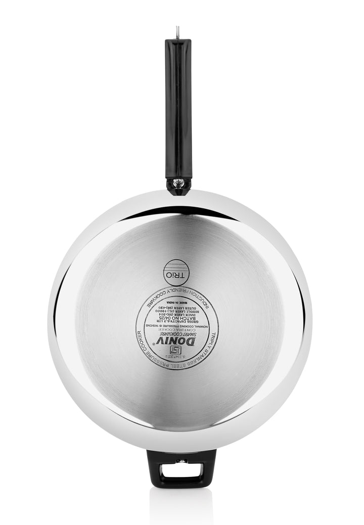 VINOD Doniv Titanium Triply Stainless Steel Pressure Cookers 3 Ltr, Inner Lid, Induction Friendly
