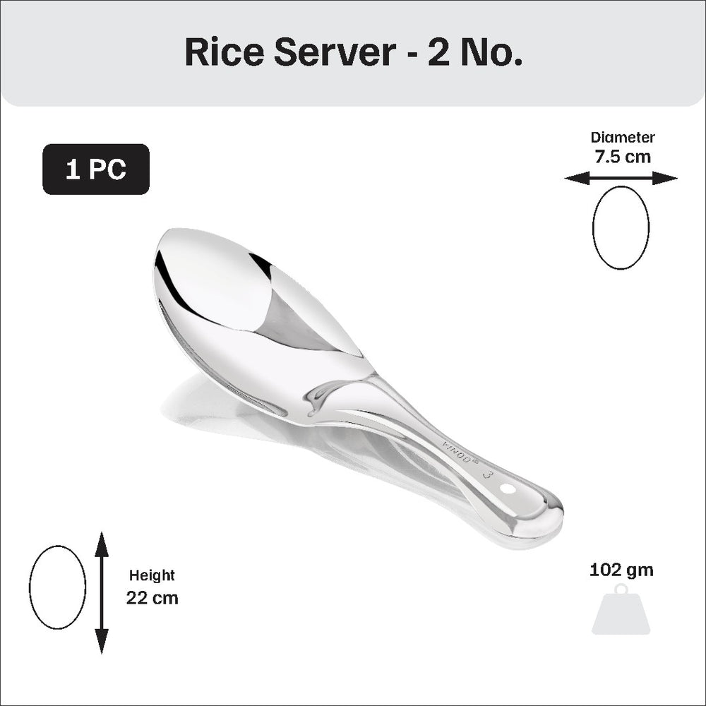 Vinod hammered stainless steel 51 piece dinner set, heavy gauge and dishwasher safe, rice server no. 2