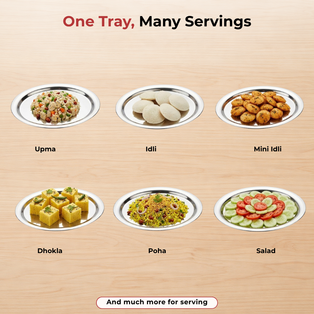 Vinod Stainless Steel Round Service Tray, product view 9