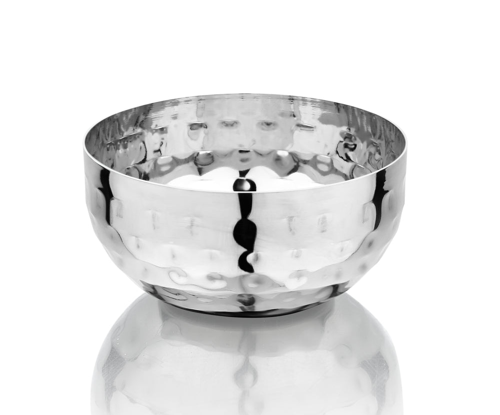 Vinod hammered stainless steel 51 piece dinner set, heavy gauge and dishwasher safe, Royal bowl 5.5 inch