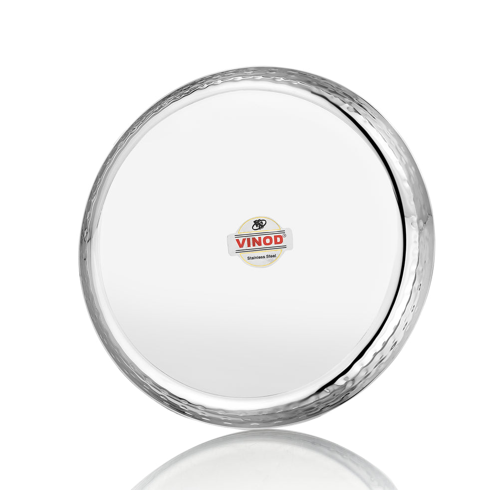 Vinod hammered stainless steel 51 piece dinner set, heavy gauge and dishwasher safe, Royal khumcha 9 inch