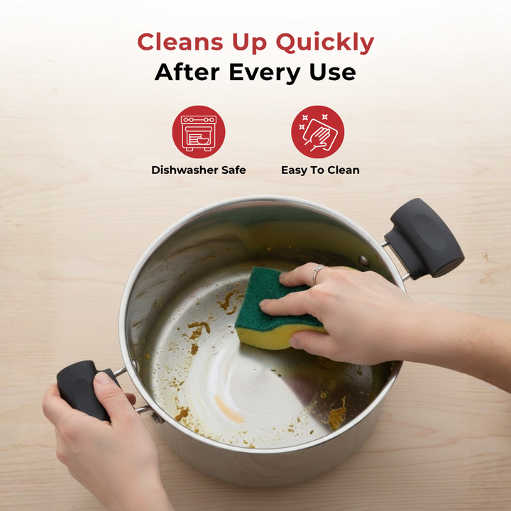 विनोद - डोनिव स्टेनलेस स्टील सैंडविच बॉटम सॉलिटेयर सॉस पॉट ग्लास लिड के साथ 2 पीस का सेट - 16 सेमी और 18 सेमी. (1.4 लीटर और 2.4 लीटर)