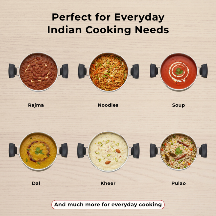 VINOD – DONIV Stainless Steel Sandwich Bottom Solitaire Sauce Pot with Glass Lid & Side handle, Induction Friendly, Capacity 1.4 Ltr (16cm)