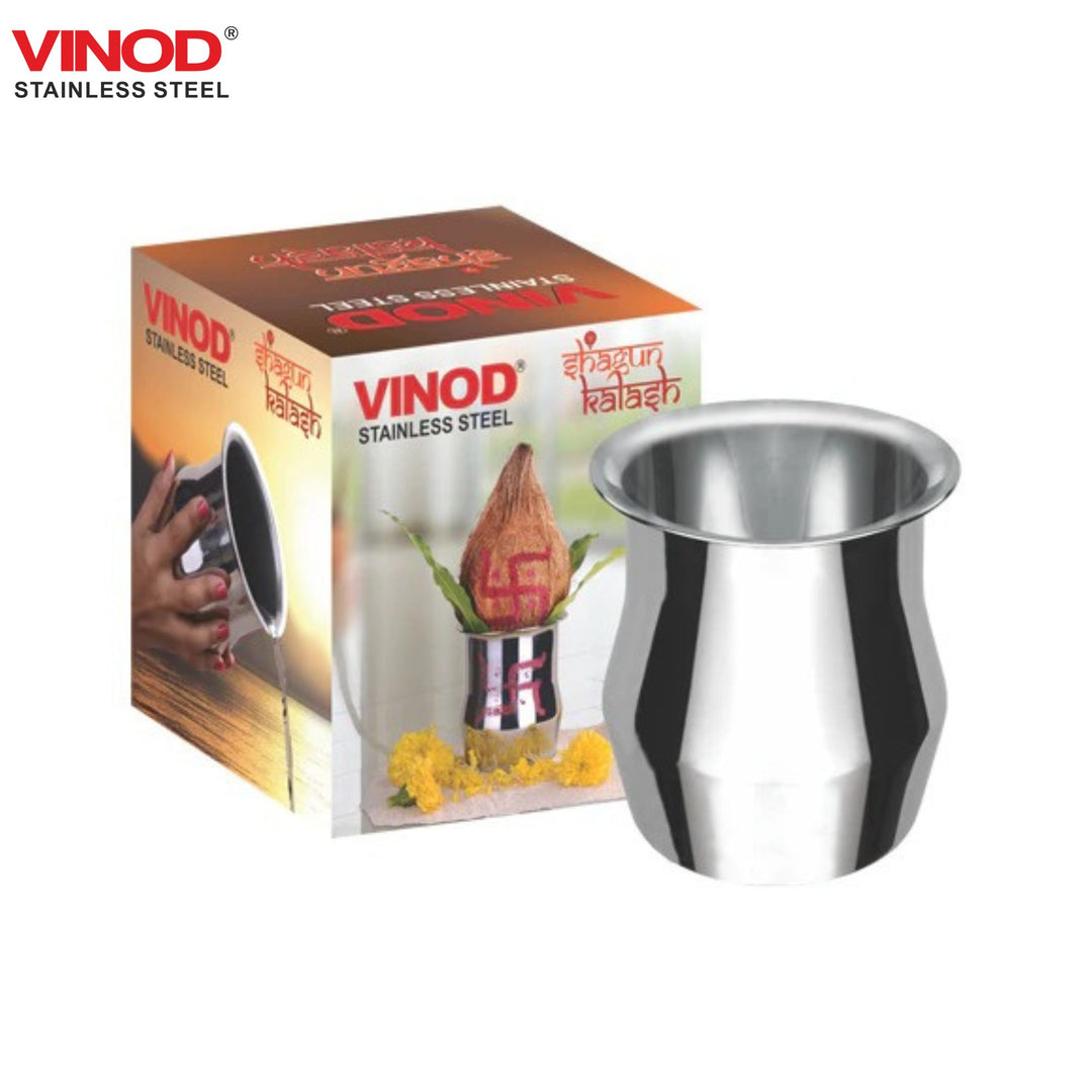 विनोद स्टेनलेस स्टील शगुन कलश – नंबर 8 - 500 मिली