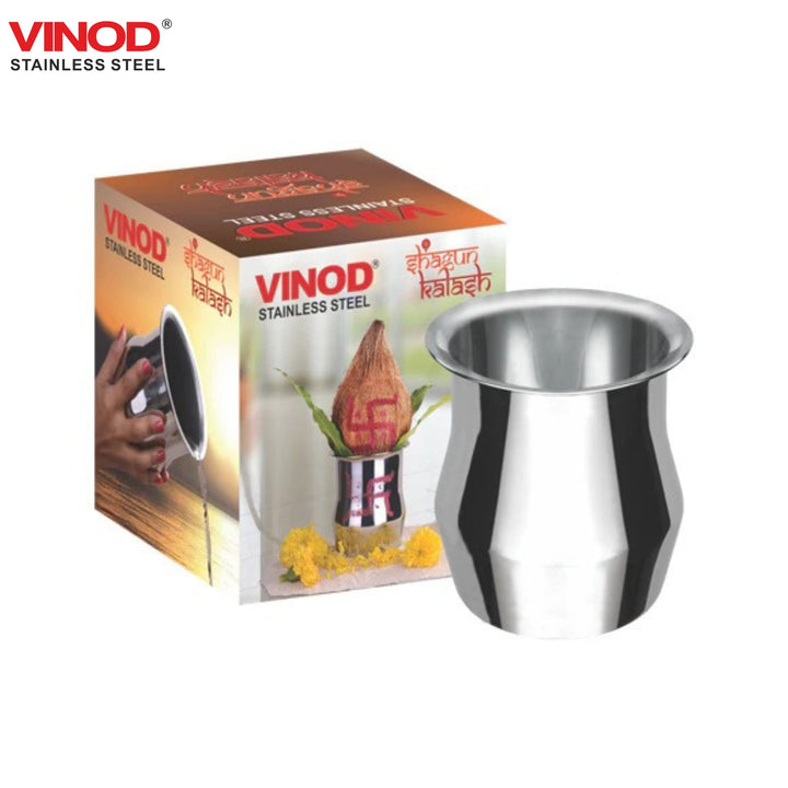 विनोद स्टेनलेस स्टील शगुन कलश – नंबर 8 - 500 मिली