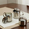 VINOD Stainless Steel 3 Piece Tea Set - 1000 ml Tea Pot, 250 ml Milk Pot, 250 ml Sugar Pot, Highest Grade Steel, Mirror Finish, Dishwasher Safe