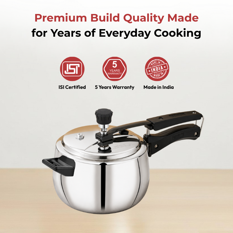 VINOD Doniv Titanium Triply Stainless Steel Pressure Cooker 5 Ltr, Induction Friendly  - ( Inner Lid ),