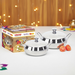विनोद स्टेनलेस स्टील इंडिगो बाउल, 2 पीस गिफ्ट सेट 
