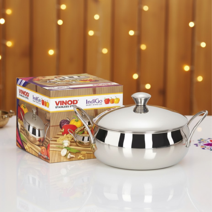Vinod Stainless Steel Indigo Bowl with Side Handle 1300 ml